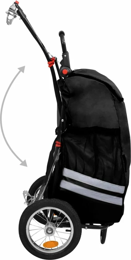 Coupon ? VidaXL Fietskar Inklapbaar Met Boodschappentas Zwart ? 3 Coupon ? VidaXL Fietskar Inklapbaar Met Boodschappentas Zwart ? - Afbeelding 3