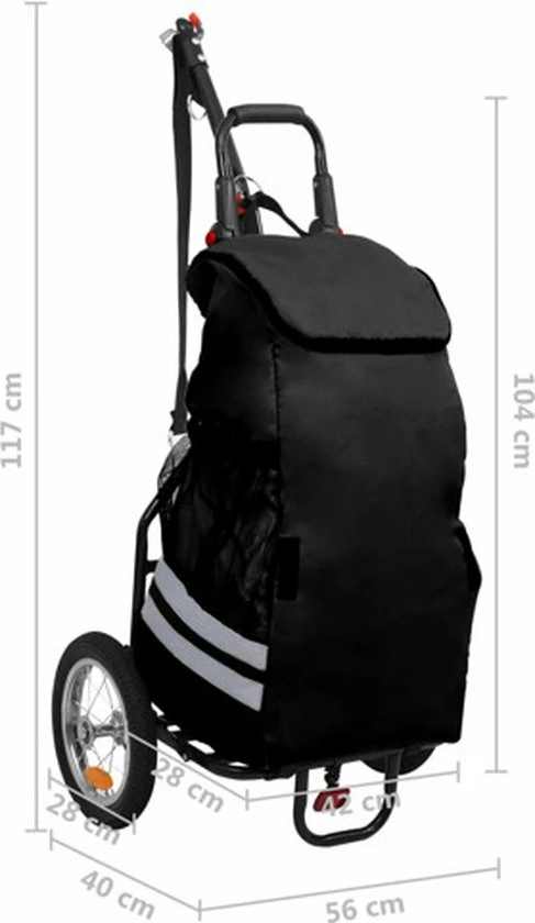 Coupon ? VidaXL Fietskar Inklapbaar Met Boodschappentas Zwart ? 8 Coupon ? VidaXL Fietskar Inklapbaar Met Boodschappentas Zwart ? - Afbeelding 8