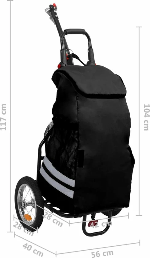 Coupon ? VidaXL Fietskar Inklapbaar Met Boodschappentas Zwart ? 15 Coupon ? VidaXL Fietskar Inklapbaar Met Boodschappentas Zwart ? - Afbeelding 15