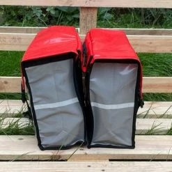 Korting ? BayNL- Waterdicht - Dubbele - Bisonyl - Fietstas- Reflectoren - Grijs En Rood – 34cmX16.2cmX32cm=35 Liter ? -Kastoes winkel 550x326 1