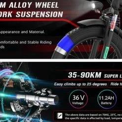 Top 10 ? HITWAY E-bike Elektrische Fiets 20" Vouwfiets Met Dikke Banden, 250W/36V/11,2Ah Accu, 35-90 Km, Offroad-mountainbike Met Shimano 7 Versnellingen, CityBike Voor Heren En Dames ? -Kastoes winkel 550x340 2