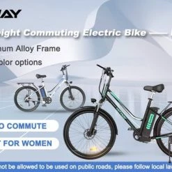 Flash-uitverkoop ? HITWAY 26 Inch E-bike, Elektrische Fiets Voor Heren En Dames, Pedelec Stadsfietsen, 250 W Motor, 36 V/11,2 Ah E-bike, Shimano 7 Versnellingen, 35-90 Km| Wit / Blauw ? -Kastoes winkel 550x340 3