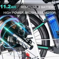 Flash-uitverkoop ? HITWAY 26 Inch E-bike, Elektrische Fiets Voor Heren En Dames, Pedelec Stadsfietsen, 250 W Motor, 36 V/11,2 Ah E-bike, Shimano 7 Versnellingen, 35-90 Km| Wit / Blauw ? -Kastoes winkel 550x340 5