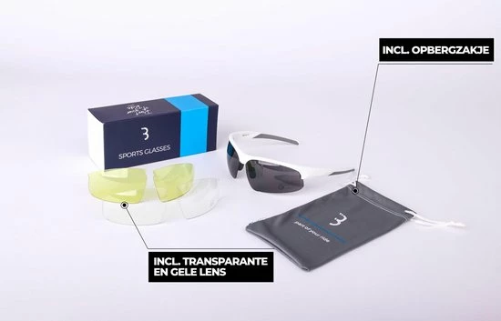 Coupon ✔️ BBB Cycling Impress Fietsbril - Wielrenbril Met 3 Lenzen - Lichtgewicht Racefiets Bril - Mat Wit - BSG-58 ? 4 Coupon ✔️ BBB Cycling Impress Fietsbril - Wielrenbril Met 3 Lenzen - Lichtgewicht Racefiets Bril - Mat Wit - BSG-58 ? - Afbeelding 4