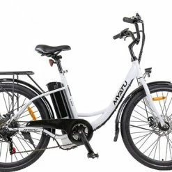 Kastoes winkel 26 Uitgang ? Myatu E-bike 26 Inch City Pedelec Voor Dames En Heren, Elektrische Fiets Met 12,5Ah Accu, 6 Versnellingen Shimano, Derailleur Versnellingen, Achter Motor 250 W-Wit ?