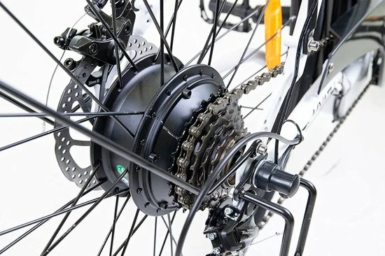 Uitgang ? Myatu E-bike 26 Inch City Pedelec Voor Dames En Heren, Elektrische Fiets Met 12,5Ah Accu, 6 Versnellingen Shimano, Derailleur Versnellingen, Achter Motor 250 W-Wit ? 7 Uitgang ? Myatu E-bike 26 Inch City Pedelec Voor Dames En Heren, Elektrische Fiets Met 12,5Ah Accu, 6 Versnellingen Shimano, Derailleur Versnellingen, Achter Motor 250 W-Wit ? - Afbeelding 7