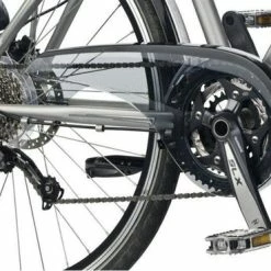 Promo ✨ De Woerd Kettingscherm Axa Scope 2 46-48T - Lichtgrijs Met Zwarte Rand (winkelverpakking) ?