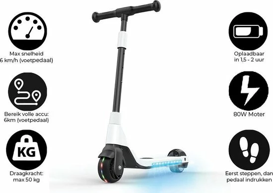 Top 10 ? Denver Elektrische Step Kinderen 6km/u - LED Verlichting - 6km Bereik - 4,5" Wielen - SCK5400 - Wit ? 3 Top 10 ? Denver Elektrische Step Kinderen 6km/u - LED Verlichting - 6km Bereik - 4,5" Wielen - SCK5400 - Wit ? - Afbeelding 3
