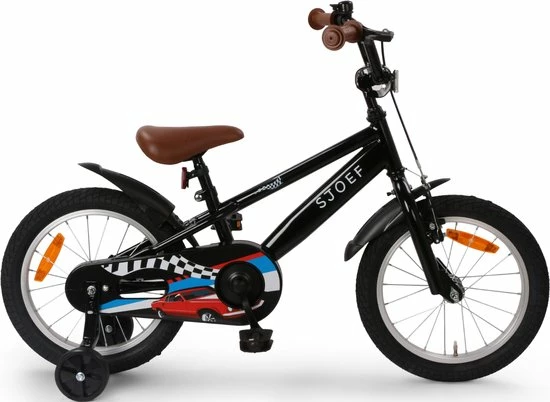 Uitgang ✨ SJOEF Race Jongensfiets 16 Inch - Zwart ❤️ 1 Uitgang ✨ SJOEF Race Jongensfiets 16 Inch - Zwart ❤️
