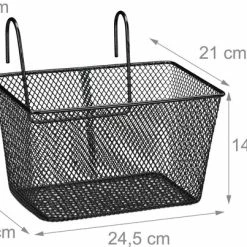 Begroting ? Relaxdays Fietsmand Stuur - Fietsmandje Met Haken - Fiets Mand Voorop - Klein - Metaal - Zwart ? -Kastoes winkel 550x403 6