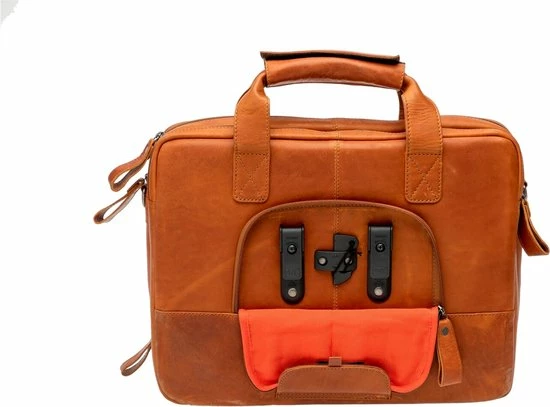 Goedkoop ? New Looxs Cali Leren Laptop Fietstas – 17 Liter - Cognac ? 7 Goedkoop ? New Looxs Cali Leren Laptop Fietstas – 17 Liter - Cognac ? - Afbeelding 7