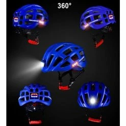 Aanbiedingen ? MTB Helm Met Verlichting | E-bike | Pro Fietshelm Met Verlichting | Licht Van Gewicht | Ingebouwde Led Lamp Als Voorlicht + Zijlicht En Achterlicht > Sport Lights, Blauw , Merk Rockbros ? -Kastoes winkel 550x412 25