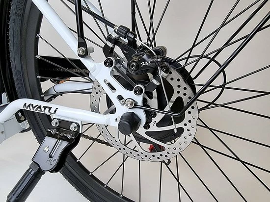 Uitgang ? Myatu E-bike 26 Inch City Pedelec Voor Dames En Heren, Elektrische Fiets Met 12,5Ah Accu, 6 Versnellingen Shimano, Derailleur Versnellingen, Achter Motor 250 W-Wit ? 4 Uitgang ? Myatu E-bike 26 Inch City Pedelec Voor Dames En Heren, Elektrische Fiets Met 12,5Ah Accu, 6 Versnellingen Shimano, Derailleur Versnellingen, Achter Motor 250 W-Wit ? - Afbeelding 4