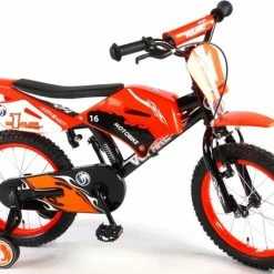 Goedkoopste ? Volare Motorbike Kinderfiets - Jongens - 16 Inch - Oranje - 95% Afgemonteerd ? -Kastoes winkel 550x420