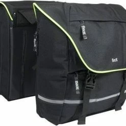 Aanbiedingen ✔️ Beck SPRTV Dubbele Fietstas 30L 30x15x35cm - Zwart/Lime ?
