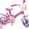 Korting ? Kinderfiets 10 Inch Disney Minnie Cutest Ever! - Doortrapper - Roze/wit/paars ✨