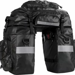 Coupon ? Fietstassen Dubbel 65L Waterdichte Tas Bagagedrager Fiets Rugzak Regenhoes UPGRADE Zwart - RHINOWALK - 3 In 1 Multifunctionele Fietstas ? -Kastoes winkel 550x481 6