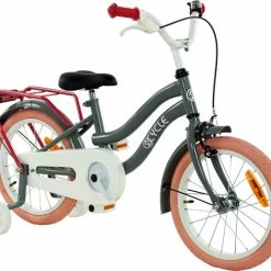 Beste deal ? 2Cycle Pretty Meisjesfiets - 16 Inch - Grijs-Roze - Meisjesfiets ? -Kastoes winkel 550x487 2