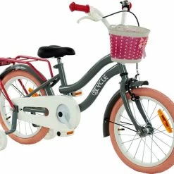 Beste deal ? 2Cycle Pretty Meisjesfiets - 16 Inch - Grijs-Roze - Meisjesfiets ? -Kastoes winkel 550x487 3