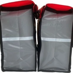 Korting ? BayNL- Waterdicht - Dubbele - Bisonyl - Fietstas- Reflectoren - Grijs En Rood – 34cmX16.2cmX32cm=35 Liter ?