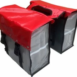 Korting ? BayNL- Waterdicht - Dubbele - Bisonyl - Fietstas- Reflectoren - Grijs En Rood – 34cmX16.2cmX32cm=35 Liter ? -Kastoes winkel 550x497 2
