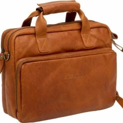 Goedkoop ? New Looxs Cali Leren Laptop Fietstas – 17 Liter - Cognac ?