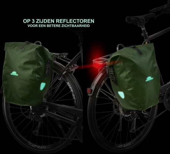 Beste Verkoop ✨ Dutch Mountains Enkele Fietstas | Sterke En 100% Waterdichte Fietstas En Schoudertas In 1 | 24 Liter | Groen ? 4 Beste Verkoop ✨ Dutch Mountains Enkele Fietstas | Sterke En 100% Waterdichte Fietstas En Schoudertas In 1 | 24 Liter | Groen ? - Afbeelding 4