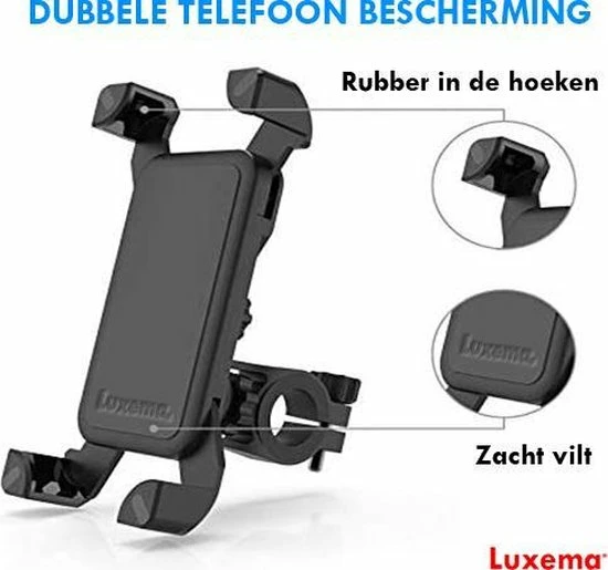 Gloednieuw ❤️ Luxema Telefoonhouder Fiets - Universeel - Telefoonhouder Motor - Telefoonhouder Scooter - 360 Graden Draaibaar- Smartphone & GSM Telefoon Fietshouder - IPhone - Samsung - Extra Stevig - Nieuwste Versie - Zwart - Topcadeau ? 6 Gloednieuw ❤️ Luxema Telefoonhouder Fiets - Universeel - Telefoonhouder Motor - Telefoonhouder Scooter - 360 Graden Draaibaar- Smartphone & GSM Telefoon Fietshouder - IPhone - Samsung - Extra Stevig - Nieuwste Versie - Zwart - Topcadeau ? - Afbeelding 6