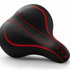 Gloednieuw ? FIEZIO Fietszadel Ergonomisch Dual Shock Memory Foam Rood Unisex Dames Heren - Extra Comfortabel - Fiets Zadel ?