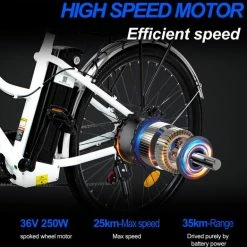 Flash-uitverkoop ? HITWAY 26 Inch E-bike, Elektrische Fiets Voor Heren En Dames, Pedelec Stadsfietsen, 250 W Motor, 36 V/11,2 Ah E-bike, Shimano 7 Versnellingen, 35-90 Km| Wit / Blauw ? -Kastoes winkel 550x523 6