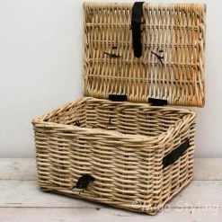 Nieuw ? Migo Styling Fietsmand - Met Deksel - Bakkersmand - 42x32xH23 - Riet - Rotan - Naturel - Leren Riempje ?