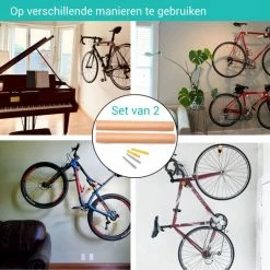 Hete verkoop ? Fiets Ophangsysteem Van Massief Beukenhout | 2 Stuks | 32cm | Ophangbeugel | Muurbeugel Fiets | &ERGY ? -Kastoes winkel 550x541 6