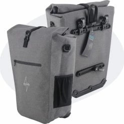 Promo ? Voltano Luxe E-bike Fietstas 28L Grijs Pakaftas Met Laptop Vak 100% Waterdicht - Met Gratis Schouderband ?