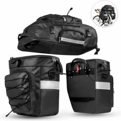 Coupon ? Fietstassen Dubbel 65L Waterdichte Tas Bagagedrager Fiets Rugzak Regenhoes UPGRADE Zwart - RHINOWALK - 3 In 1 Multifunctionele Fietstas ? -Kastoes winkel 550x544 16