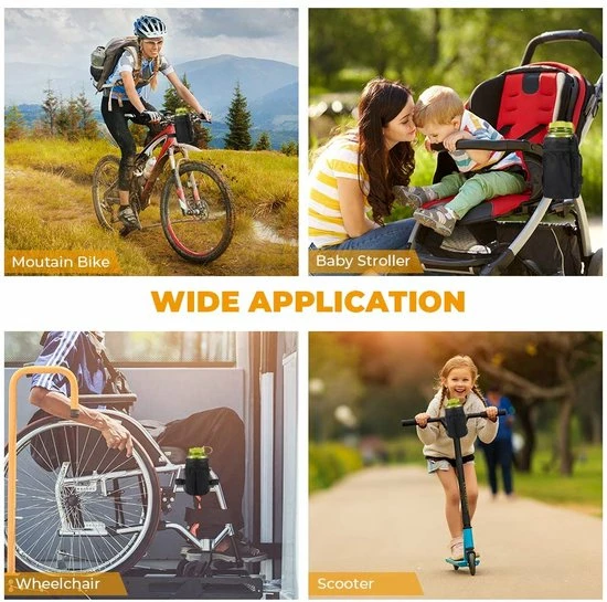 Goedkoopste ? Opline Fiets Beker Houder - Fiets Waterfles - Drinkfles - Houder Fiets Stuur Bekerhouder Met Mesh Zakken Telefoon Tas Voor Cruiser, Mountainbike, Scooter, Vouwen, Racefiets, Rolstoel, Kinderwagen - LB-546 ? 6 Goedkoopste ? Opline Fiets Beker Houder - Fiets Waterfles - Drinkfles - Houder Fiets Stuur Bekerhouder Met Mesh Zakken Telefoon Tas Voor Cruiser, Mountainbike, Scooter, Vouwen, Racefiets, Rolstoel, Kinderwagen - LB-546 ? - Afbeelding 6