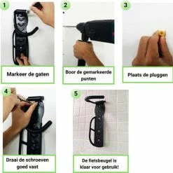 Aanbiedingen ? Merkloos Fiets Ophangsysteem -fietshaak- Muurbeugel Fiets- Ophangbeugel Fiets-Fietsbeugel Muur- Geschikt Voor Mountainbikes En Racefietsen- Max 30 Kg- Incl. Montagemateriaal Met Potlood- Geschikt Voor Stevige/gladde Muur ? -Kastoes winkel 550x546