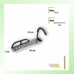 Aanbiedingen ? Merkloos Fiets Ophangsysteem -fietshaak- Muurbeugel Fiets- Ophangbeugel Fiets-Fietsbeugel Muur- Geschikt Voor Mountainbikes En Racefietsen- Max 30 Kg- Incl. Montagemateriaal Met Potlood- Geschikt Voor Stevige/gladde Muur ? -Kastoes winkel 550x549