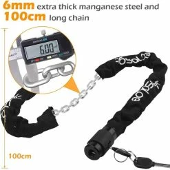 Begroting ❤️ LitaLife Fietsslot Met Sleutel, 6 Mm Dik 100 Cm Lange Stalen Ketting Fietsslot Sleutelgat Met Waterdichte Hoes, 2 Koperen Sleutels Inbegrepen ? -Kastoes winkel 550x550 187