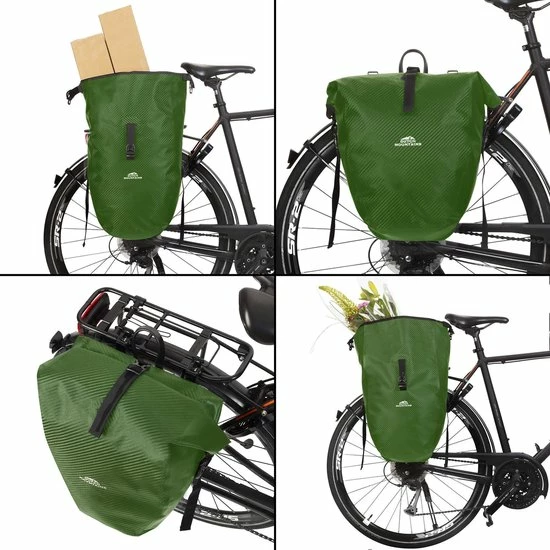 Beste Verkoop ✨ Dutch Mountains Enkele Fietstas | Sterke En 100% Waterdichte Fietstas En Schoudertas In 1 | 24 Liter | Groen ? 9 Beste Verkoop ✨ Dutch Mountains Enkele Fietstas | Sterke En 100% Waterdichte Fietstas En Schoudertas In 1 | 24 Liter | Groen ? - Afbeelding 9