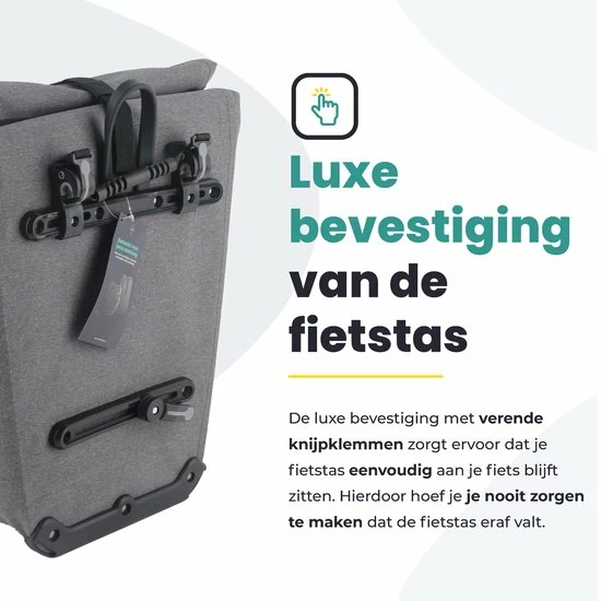 Promo ? Voltano Luxe E-bike Fietstas 28L Grijs Pakaftas Met Laptop Vak 100% Waterdicht - Met Gratis Schouderband ? 13 Promo ? Voltano Luxe E-bike Fietstas 28L Grijs Pakaftas Met Laptop Vak 100% Waterdicht - Met Gratis Schouderband ? - Afbeelding 13