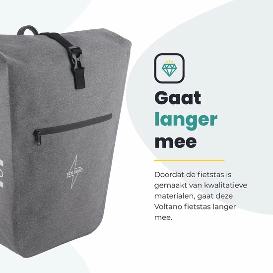 Promo ? Voltano Luxe E-bike Fietstas 28L Grijs Pakaftas Met Laptop Vak 100% Waterdicht - Met Gratis Schouderband ? 16 Promo ? Voltano Luxe E-bike Fietstas 28L Grijs Pakaftas Met Laptop Vak 100% Waterdicht - Met Gratis Schouderband ? - Afbeelding 16