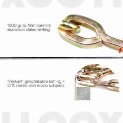 Hete verkoop ⌛ LLOCX.CO LLOCX Insteekslot Van 1 Meter + 2 Sleutels 7mm Roestvrij Staal 1000gr. Aluminium Kettingslot Krasvrij & Scheurvrije Sleeve Rood ✨ -Kastoes winkel 550x550 441