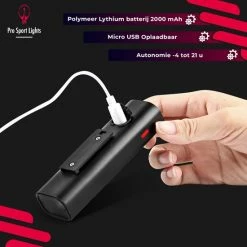 Korting ? Pro Sport Lights Fietsverlichting LED Micro USB Oplaadbaar - Voorlicht - 400 Lumen ? -Kastoes winkel 550x550 448