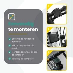 Flash-uitverkoop ✔️ Voltano Draadloze Fietscomputer 2.1 Inch – Zwart – 21 Functies – Waterdicht ? -Kastoes winkel 550x550 473