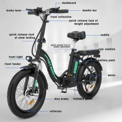 Top 10 ? HITWAY E-bike Elektrische Fiets 20" Vouwfiets Met Dikke Banden, 250W/36V/11,2Ah Accu, 35-90 Km, Offroad-mountainbike Met Shimano 7 Versnellingen, CityBike Voor Heren En Dames ? -Kastoes winkel 550x550 508