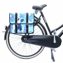 Nieuw ? Ekostar Dubbele Fietstas - NIEUW - Waterdicht - 46 Liter - Reflectoren Camouflage Blauw OOK Voor Elektrische Fietsen ? -Kastoes winkel 550x550 548
