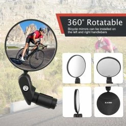 Groothandel ? Zacro 2 Pack Fietsspiegel Ebike- Fietsbel- Veiligheidsspiegel- 360 Verstelbare En Draaibare Fietsspiegel Universeel- Zwart ✔️ -Kastoes winkel 550x550 604