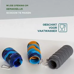 Beste Verkoop ? All Together Drinkfles - Opvouwbare Bidon - 500ml - Silicone - Oranje Blauw ? -Kastoes winkel 550x550 613