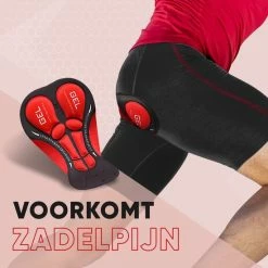 Promo ❤️ HOOFF Fietsondergoed Dames Heren Met Zeem - Fietsbroek - Wielerbroek - Fietsonderbroek - Wielrenbroek - Fietskleding - Rood/Zwart - Maat XL ⌛ -Kastoes winkel 550x550 738