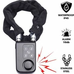 Uitgang ? PIXMY Video & Photo PIXMY - 2-in-1 Fietsslot 80cm Met Alarm - Fietsslot Ketting Cijferslot Kettingslot - Fietsalarm 110db - Scooteralarm Scooterslot ?